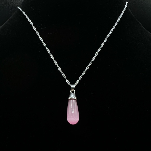 PINK OPAL MOONSTONE NECKLACE - Picture 1 of 3